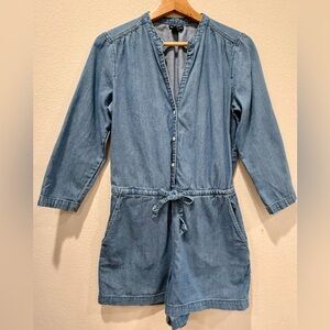 J. Crew Factory Light Blue Denim Jumpsuit